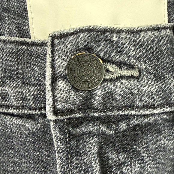 MOTHER Jeans Womens 27 Black The Half-Pipe Flood High Rise Cropped Wide Leg USA - Picture 5 of 16